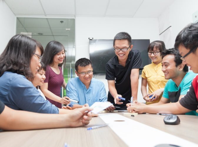 our team in meeting